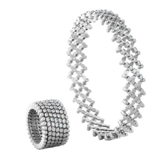 Weißgold, Ringe, Serafino Consoli Serafino Multi-Size Ring und Armreif, Ref: S.RB 7HM2 WG WD
