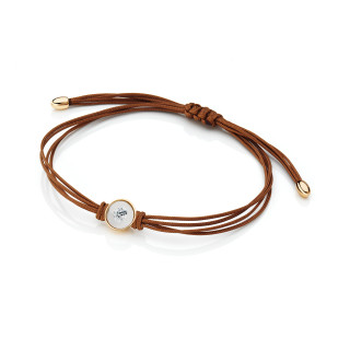Rotgold, Armschmuck, Schmuckwerk Glasklar Textilband, Ref: DA177-RG-GW-6