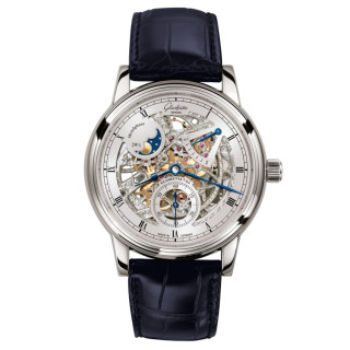Damen- und Herrenuhr, Glashütte Original Senator Mondphase 
Skelettierte Edition, Ref: 1-49-13-15-04-30