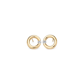 Gelbgold, Ohrringe, Niessing Spannring® Ohrstecker , Ref: N354924-10mm-0.08ct-gloss-cy