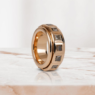  Tamara Comolli "Curriculum Vitae“ von Tamara Comolli aus 750/- Roségold mit Princess-Diamanten – Ringweite 56, Ref: pre-owned 24/1-1