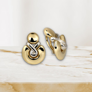  Epple Pre-Owned Schmuck 1 Paar Ohrclipse 750/- Gelbgold Weißgold, Ref: pre-owned 26/9-1