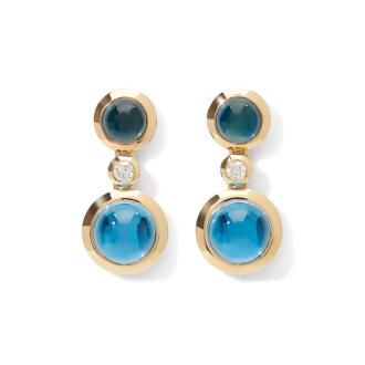 Bouton 2 Cabochon Ohrringe Sky