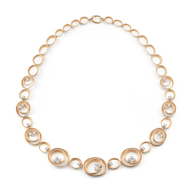 Halsschmuck, Roségold, Cammilli Dune Solar Collier