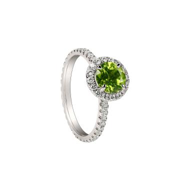 Ringe, Weißgold, Ruppenthal Brillantring mit Peridot