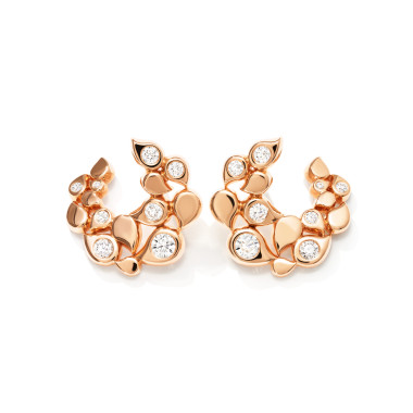         Roségold, Ohrringe, Tamara Comolli SNOWFLAKES Hoop Classic alternating Earrings