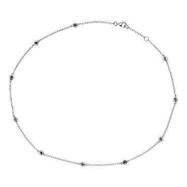 Halsschmuck, Weißgold, Ruppenthal Collier Saphire