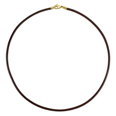 Halsschmuck, Gelbgold, Ruppenthal Leder Collier