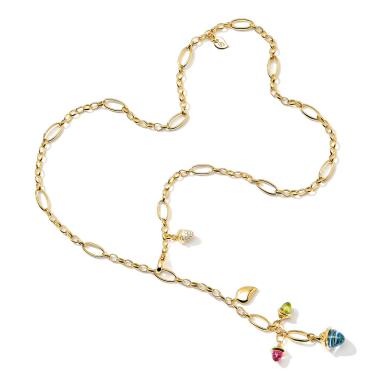 Halsschmuck, Gelbgold, Tamara Comolli MIKADO Collier Delicate Candy mit Diamond