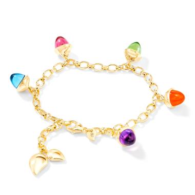 Armschmuck, Gelbgold, Tamara Comolli MIKADO Flamenco Charm Armband Candy
