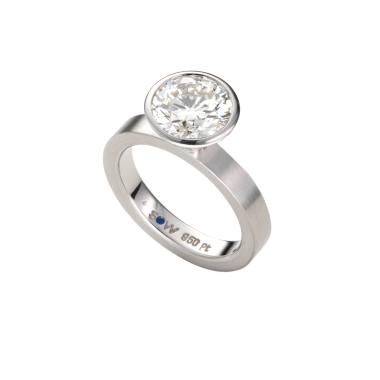 Ringe, Platin, Schmuckwerk Alpen Solitairering