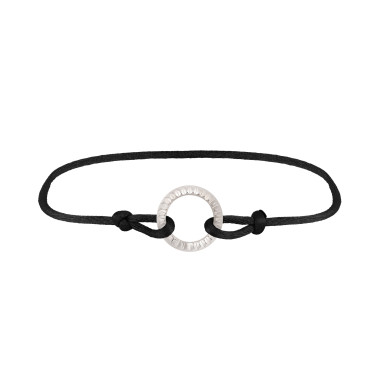 Armschmuck, Platin, Zig Zag by Natalie Zig Zag Armband mit Kreis-Anhänger