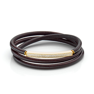         Gelbgold, Armschmuck, Schmuckwerk Saturn Lederband