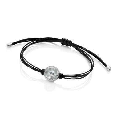 Armschmuck, Weißgold, Schmuckwerk Textilband Glasklar