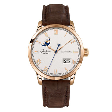         Damen- und Herrenuhr, Automatik, Glashütte Original Senator Excellence Panoramadatum Mondphase