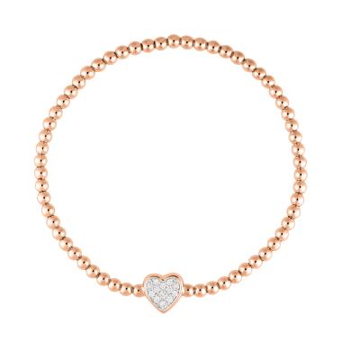 Armschmuck, Roségold, Ruppenthal Stretcharmband Herz