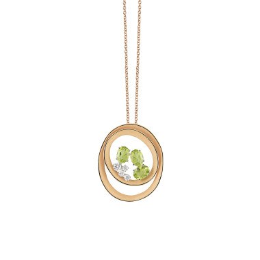         Roségold, Halsschmuck, Cammilli Dune Solar Color Anhänger mit Halskette