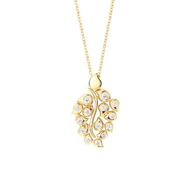 Halsschmuck, Gelbgold, Tamara Comolli SNOWFLAKES Anhänger Leaf Classic
