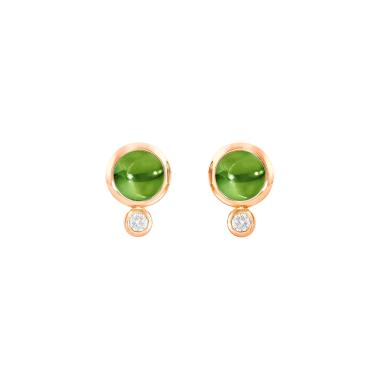 Ohrringe, Roségold, Tamara Comolli BOUTON Ohrstecker Peridot