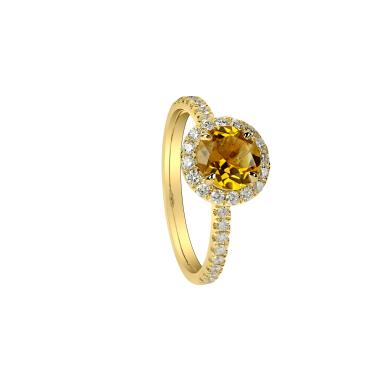 Ringe, Gelbgold, Ruppenthal Brillantring mit Citrin