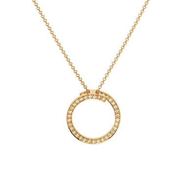         Rotgold, Halsschmuck, Schmuckwerk Saturn Anhänger mit Halskette