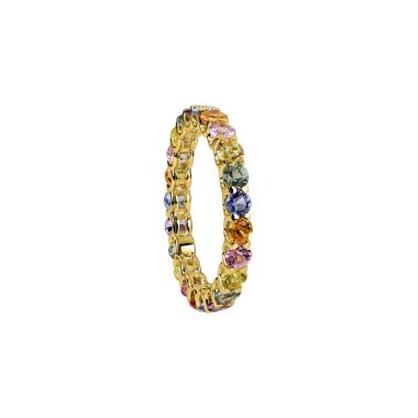 Ringe, Gelbgold, Ruppenthal Memoirering Saphire fancy
