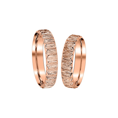 Ringe, Roségold, Zig Zag by Natalie Trauringe "Borke" 