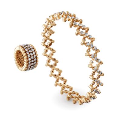 Ringe, Roségold, Serafino Consoli Brevetto Multi-Size Ring und Armband