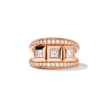 Ringe, Roségold, Tamara Comolli CURRICULUM VITAE 3 Ring mit Diamant Pavé medium