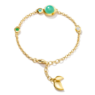         Gelbgold, Armschmuck, Tamara Comolli BOUTON Mini Chain Armband 'Lagoon' Small/Medium