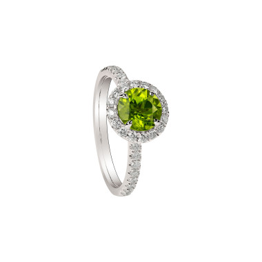         Weißgold, Ringe, Ruppenthal Brillantring mit Peridot