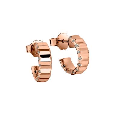 Ohrringe, Roségold, Zig Zag by Natalie Zig Zag Creolen mit Brillanten