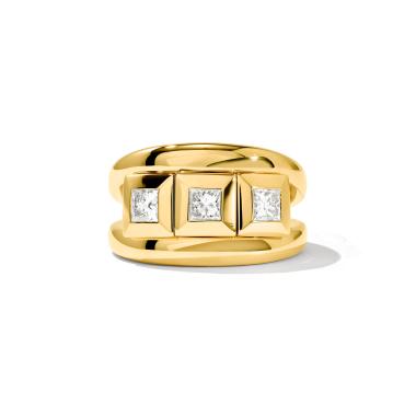 Ringe, Gelbgold, Tamara Comolli CURRICULUM VITAE 3 Ring Diamanten medium