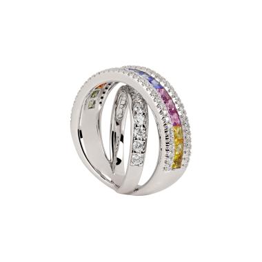 Ringe, Weißgold, Ruppenthal Ring "Rainbow"