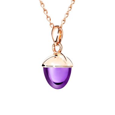 Halsschmuck, Roségold, Tamara Comolli MIKADO Bouquet Anhänger XL Amethyst