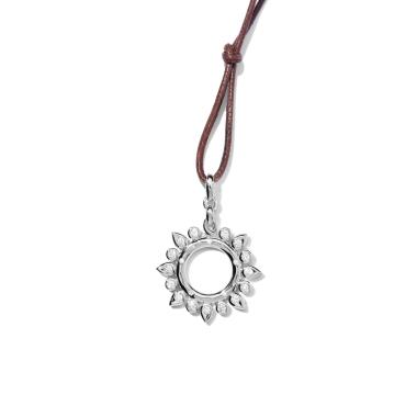 Halsschmuck, Weißgold, Tamara Comolli GYPSY Anhänger Classic Sun mit Diamanten