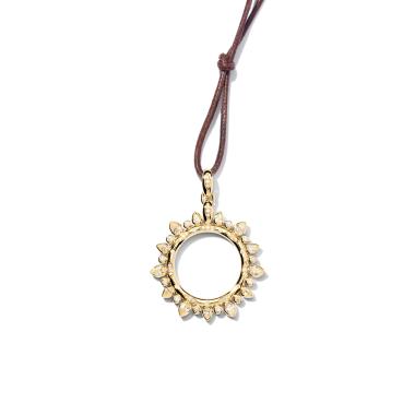 Halsschmuck, Gelbgold, Tamara Comolli GYPSY Anhänger Classic Sun large mit Diamanten