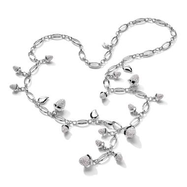 Halsschmuck, Weißgold, Tamara Comolli Kurzes MIKADO Collier mit Diamant Pavé 
