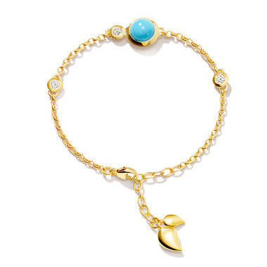         Gelbgold, Armschmuck, Tamara Comolli BOUTON Mini Chain Armband 'Türkis' Small/Medium