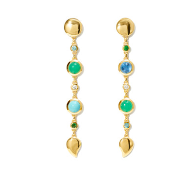         Gelbgold, Ohrringe, Tamara Comolli BOUTON Ohrringe Long 'Lagoon'