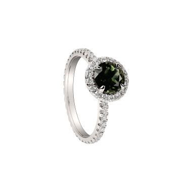 Ringe, Weißgold, Ruppenthal Brillantring mit Turmalin