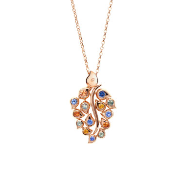         Roségold, Halsschmuck, Tamara Comolli SNOWFLAKES Leaf Anhänger in 'Classic/Primaluce'