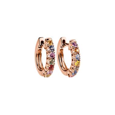 Ohrringe, Roségold, Ruppenthal Creolen Saphire fancy 