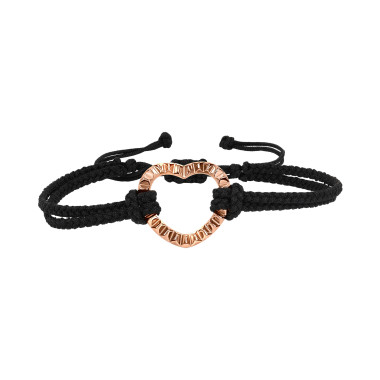         Rotgold, Armschmuck, Zig Zag by Natalie Zig Zag & Woven Armband mit Herz-Anhänger