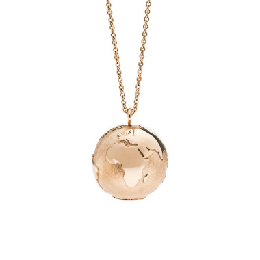         Rotgold, Halsschmuck, Schmuckwerk Anhänger Meine Welt mit Halskette