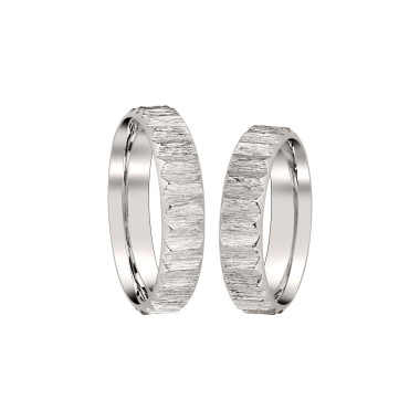 Ringe, Platin, Zig Zag by Natalie Trauringe "Borke" 