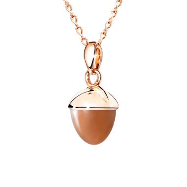 Halsschmuck, Roségold, Tamara Comolli MIKADO Bouquet Anhänger XL brauner Mondstein
