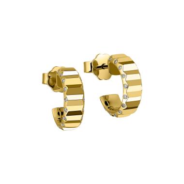 Ohrringe, Gelbgold, Zig Zag by Natalie Zig Zag Creolen mit Brillanten