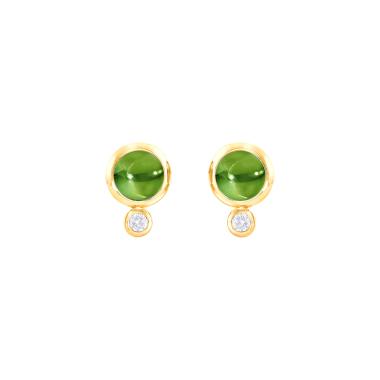 Ohrringe, Gelbgold, Tamara Comolli BOUTON Ohrstecker Peridot