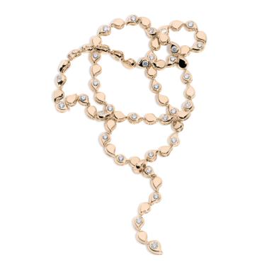Halsschmuck, Roségold, Tamara Comolli SNOWFLAKES Collier Rivière Classic alternating